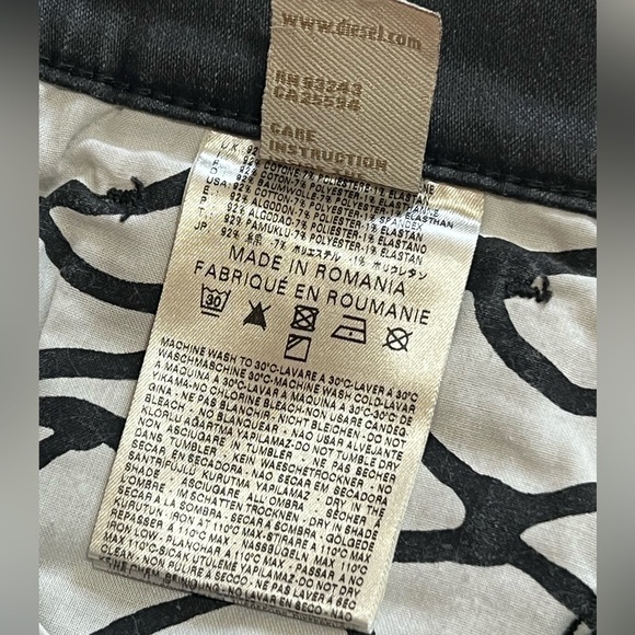 DIESEL Livy Biker Black Jeans Low Rise Moto Size 28 - Picture 9 of 10